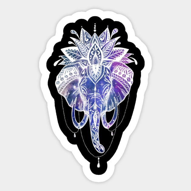 Cosmic Elephant Sticker by Prettielilpixie